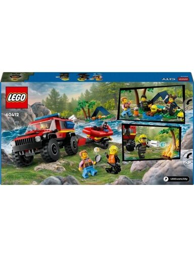 Konstruktor City 4x4  ugniagesių visureig su valtimi