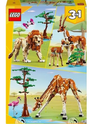 Konstruktorius Creator 3in1 Laukiniai safario gyvūnai 31150