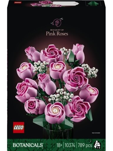 Konstruktorius LEGO® Botanicals Rausvų rožių puokštė 10374