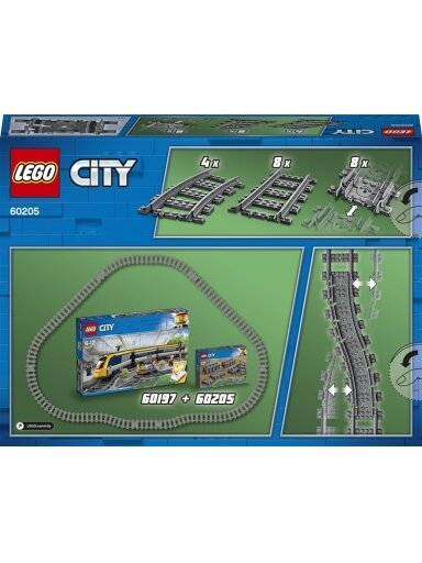 Konstruktorius LEGO City Bėgiai ir posūkiai 60205