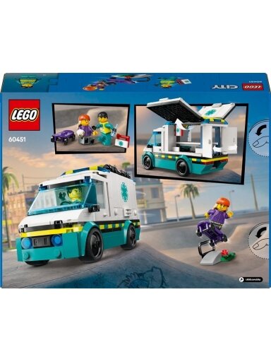 Konstruktorius LEGO® City Emergency Ambulance, 184 vnt.