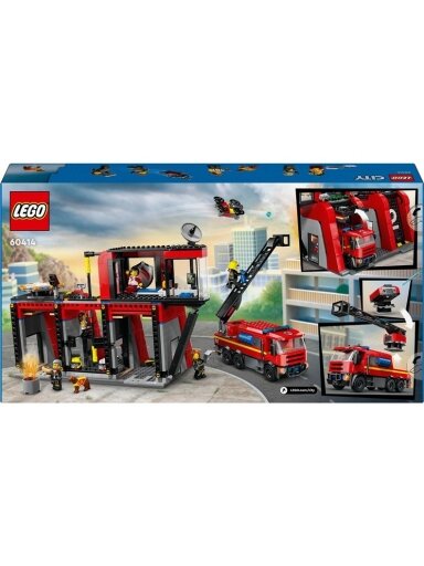 Konstruktorius LEGO City  Gaisrinė su ugniagesių sunkvežimiu