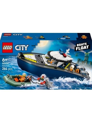 Konstruktorius LEGO® City Police Boat Chase 60456, 264 vnt.