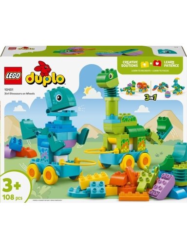 Konstruktorius LEGO® Duplo 3in1 Dinosaurs on Wheels 10451