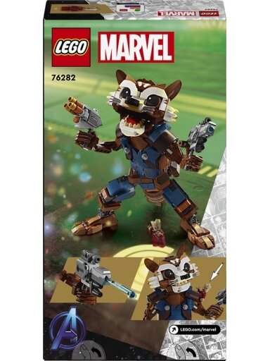 Konstruktorius LEGO® MARVEL ROCKET ir mažylis GROOT 76282