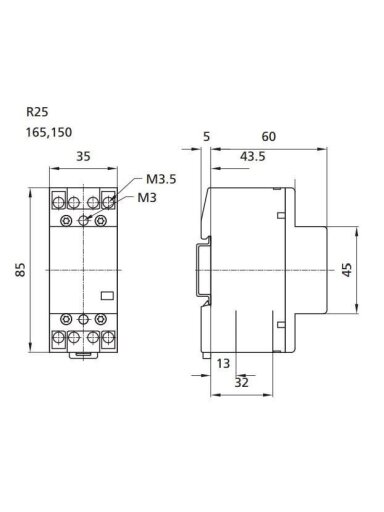 Kontaktorius Eti, 25A, 1.6kW