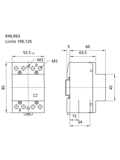 Kontaktorius ETI AC-1, R 40-40, 40 A, 6 kW