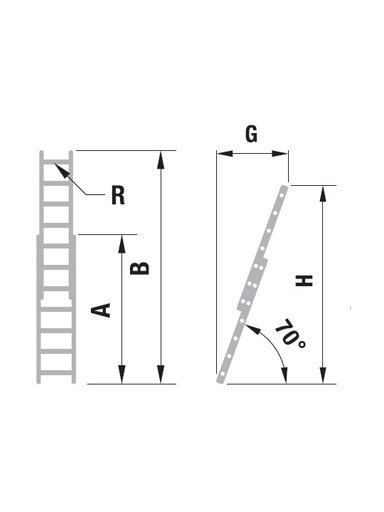 Kopėčios aliuminės, atremiamos, ištraukiamos, 2 dalių EUROSTYL | 2x11 pakopų 313-512cm (su stabilizatoriumi) Kopėčios aliuminės, atremiamos, ištraukiamos, 2 dalių EUROSTYL | 2x11 pakopų 313-512cm (su stabilizatoriumi)