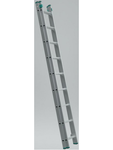 Kopėčios aliuminės, atremiamos, ištraukiamos, 2 dalių EUROSTYL | 2x9 pakopų 256-426cm (su stabilizatoriumi)