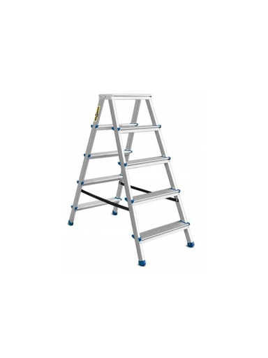 Kopėčios aliuminės, buitinės, dvipusės EUROSTYL | 5 pakopų 98-108cm, max 150kg