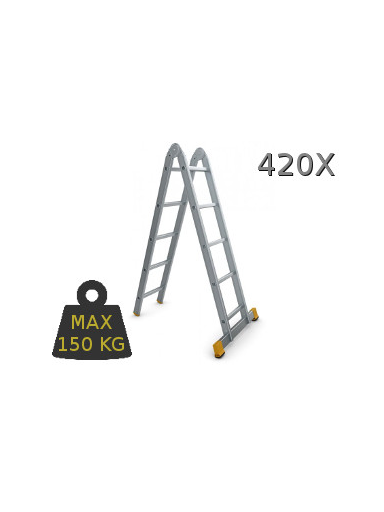 Kopėčios aliuminės, šarnyrinės 2 dalių FORTE | 2x5 pakopų 144-276 cm