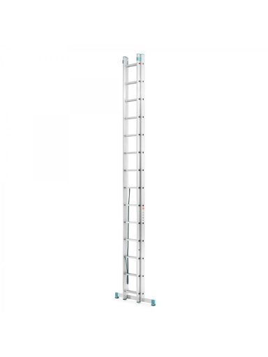Kopėčios aliuminės, universalios, dvipusės, ištraukiamos, 2 dalių EUROSTYL | 2x14 pakopų 400-683cm