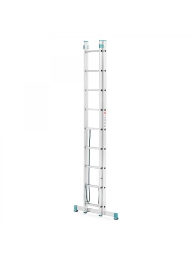 Kopėčios aliuminės, universalios, dvipusės, ištraukiamos, 2 dalių EUROSTYL | 2x9 pakopų 258-427cm
