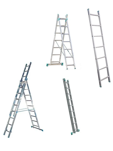 Kopėčios aliuminės, universalios, dvipusės, ištraukiamos, 3 dalių EUROSTYL | 3x7 pakopų 201-399cm
