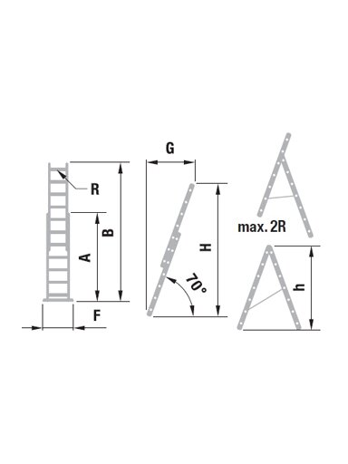 Kopėčios aliuminės, universalios, dvipusės, ištraukiamos (laiptams) 2 dalių EUROSTYL | 2x9 pakopų 258-427cm. Kopėčios aliuminės, universalios, dvipusės, ištraukiamos (laiptams) 2 dalių EUROSTYL | 2x9 pakopų 258-427cm.