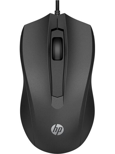 Kompiuterio pelė HP 100 Wired usb / ps/2 laidas, juoda 1 Kompiuterio pelė HP 100 Wired usb / ps/2 laidas, juoda 1