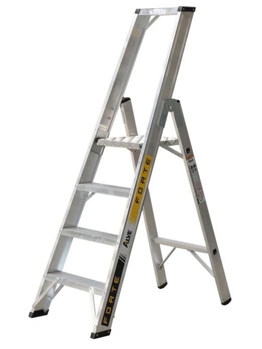 Kopėčios aliuminės, vienpusės FORTE | 4 pakopų 85-164cm Kopėčios aliuminės, vienpusės FORTE | 4 pakopų 85-164cm