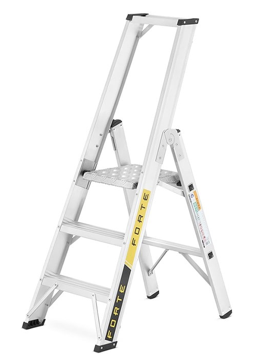 Kopėčios aliuminės, vienpusės FORTE | 3 pakopų 64-142cm Kopėčios aliuminės, vienpusės FORTE | 3 pakopų 64-142cm
