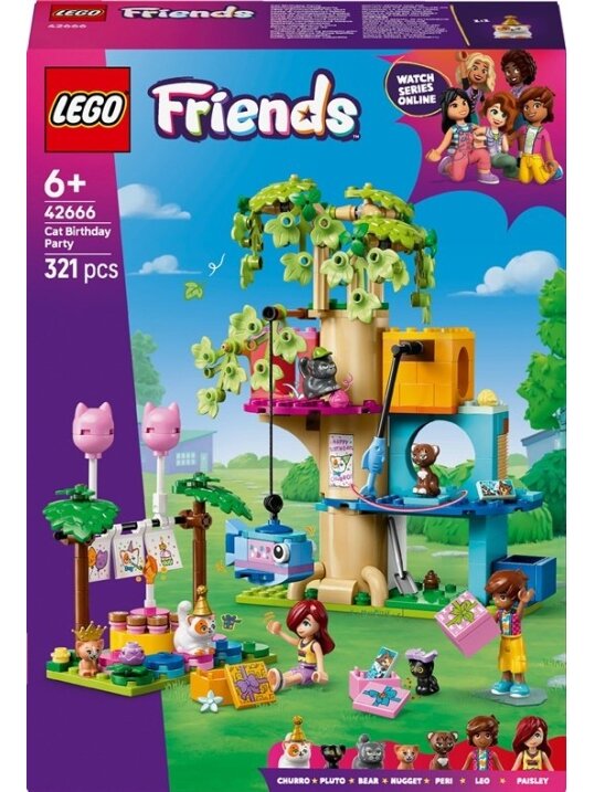 Konstruktorius LEGO® Friends Cat Birthday Party & Tree House Konstruktorius LEGO® Friends Cat Birthday Party & Tree House