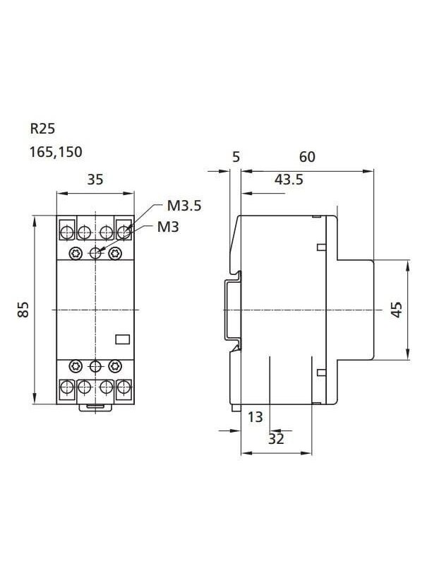Kontaktorius Eti, 25A, 1.6kW 1