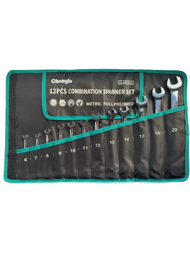 ⬡ Kombinuotų raktų rinkinys 12 vnt. (6-22 mm) (CL401312, CHANGLU TOOLS)