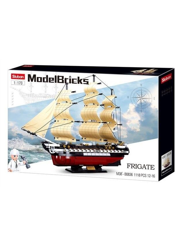 Konstruktorius SLUBAN M38-B0836, burlaivis, 1118 dalių Konstruktorius SLUBAN M38-B0836, burlaivis, 1118 dalių