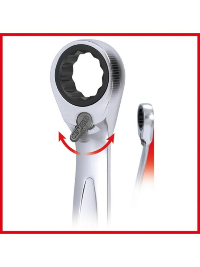 Kombinuotas terkšlinis raktas su reversu GEARplus 24 mm, KS Tools 2 Kombinuotas terkšlinis raktas su reversu GEARplus 24 mm, KS Tools 2
