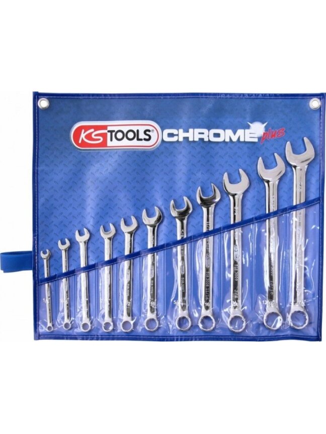 Kombinuotų colinių raktų komplektas 1/4''-7/8'', KS Tools