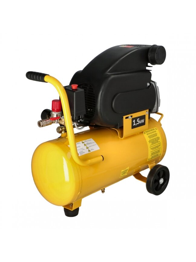 Kompresorius 24l, 8bar, 1.5kW, 198l/min Brenar 1