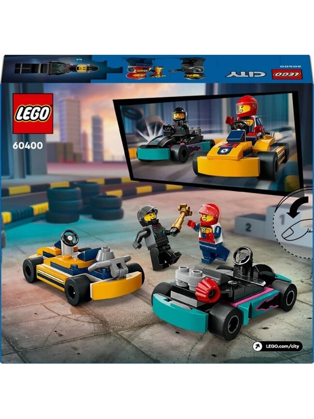 Konstruktorius LEGO® City Gokartai ir lenktynininkai 60400 1 Konstruktorius LEGO® City Gokartai ir lenktynininkai 60400 1