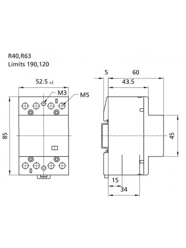 Kontaktorius ETI AC-1, R 40-40, 40 A, 6 kW 1