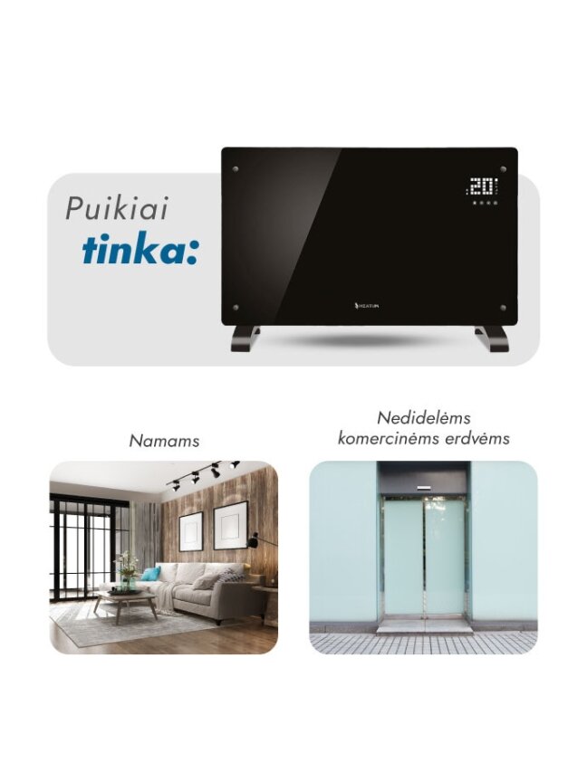 Konvekcinis šildytuvas (elektrinis radiatorius) Heatum REVO H2000R Juodas 1 Konvekcinis šildytuvas (elektrinis radiatorius) Heatum REVO H2000R Juodas 1