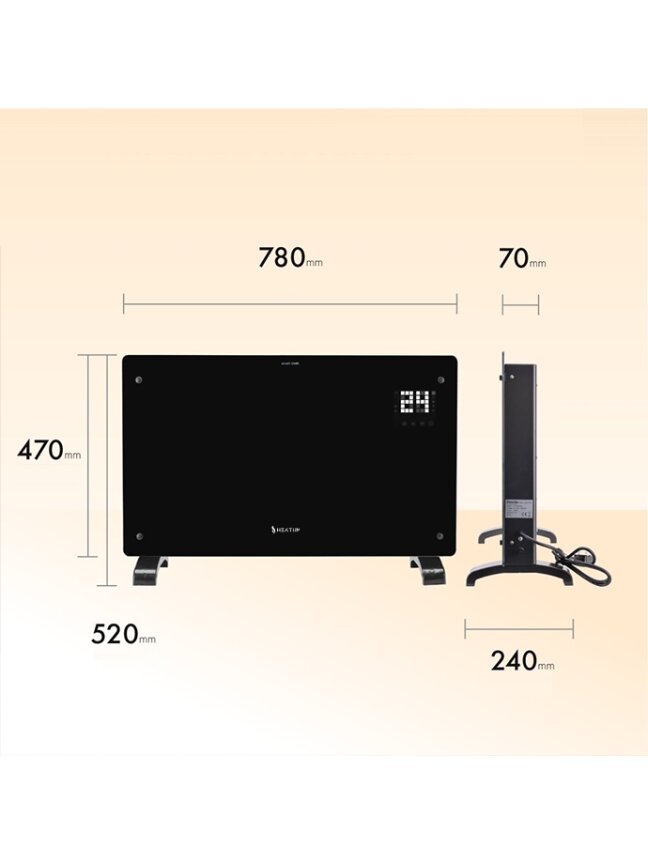 Konvekcinis šildytuvas (elektrinis radiatorius) Heatum REVO H2000R Juodas 9