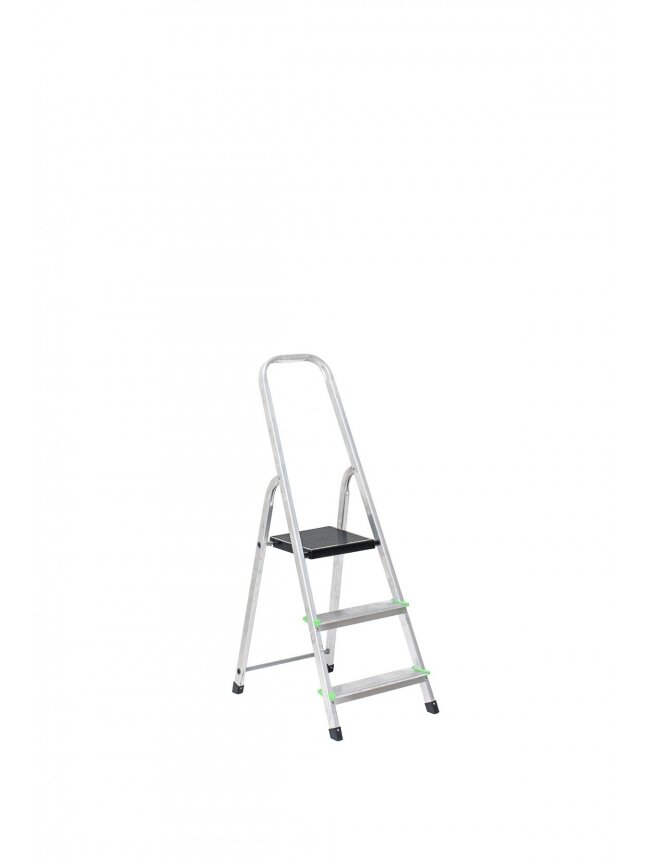 Kopėčios aliuminės, buitinės 150kg EUROSTYL | 3 pakopų 55-125cm, max 150 kg Kopėčios aliuminės, buitinės 150kg EUROSTYL | 3 pakopų 55-125cm, max 150 kg