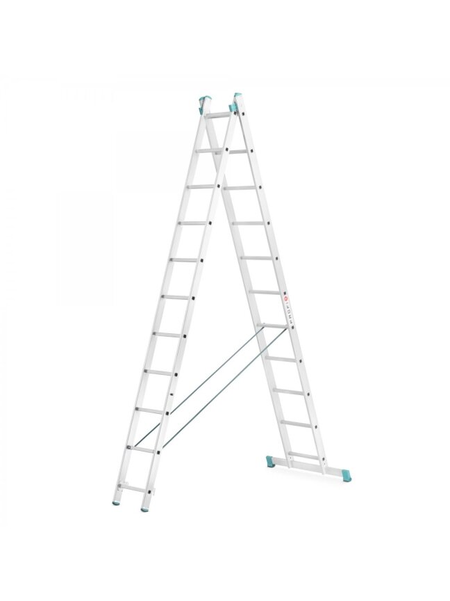 Kopėčios aliuminės, universalios, dvipusės, ištraukiamos, 2 dalių EUROSTYL | 2x13 pakopų 371-625cm Kopėčios aliuminės, universalios, dvipusės, ištraukiamos, 2 dalių EUROSTYL | 2x13 pakopų 371-625cm