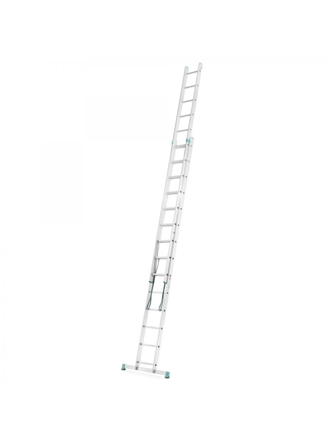 Kopėčios aliuminės, universalios, dvipusės, ištraukiamos, 2 dalių EUROSTYL | 2x14 pakopų 400-683cm 2 Kopėčios aliuminės, universalios, dvipusės, ištraukiamos, 2 dalių EUROSTYL | 2x14 pakopų 400-683cm 2