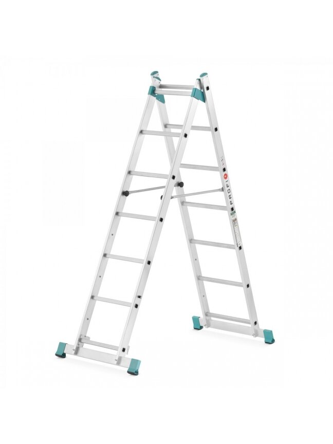 Kopėčios-darbinė aikštelė aliuminė, 2 dalių EUROSTYL | 2x7 pakopų, platforma 34/104cm 3 Kopėčios-darbinė aikštelė aliuminė, 2 dalių EUROSTYL | 2x7 pakopų, platforma 34/104cm 3