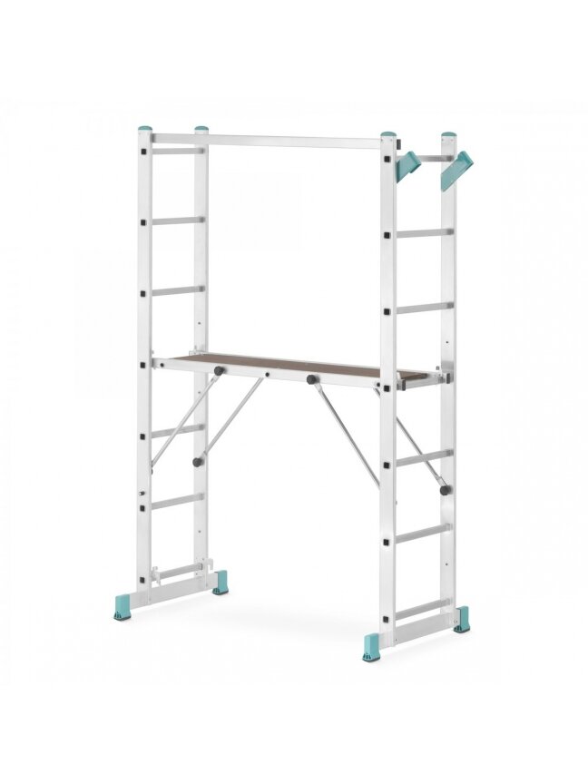 Kopėčios-darbinė aikštelė aliuminė, 2 dalių EUROSTYL | 2x7 pakopų, platforma 34/104cm Kopėčios-darbinė aikštelė aliuminė, 2 dalių EUROSTYL | 2x7 pakopų, platforma 34/104cm
