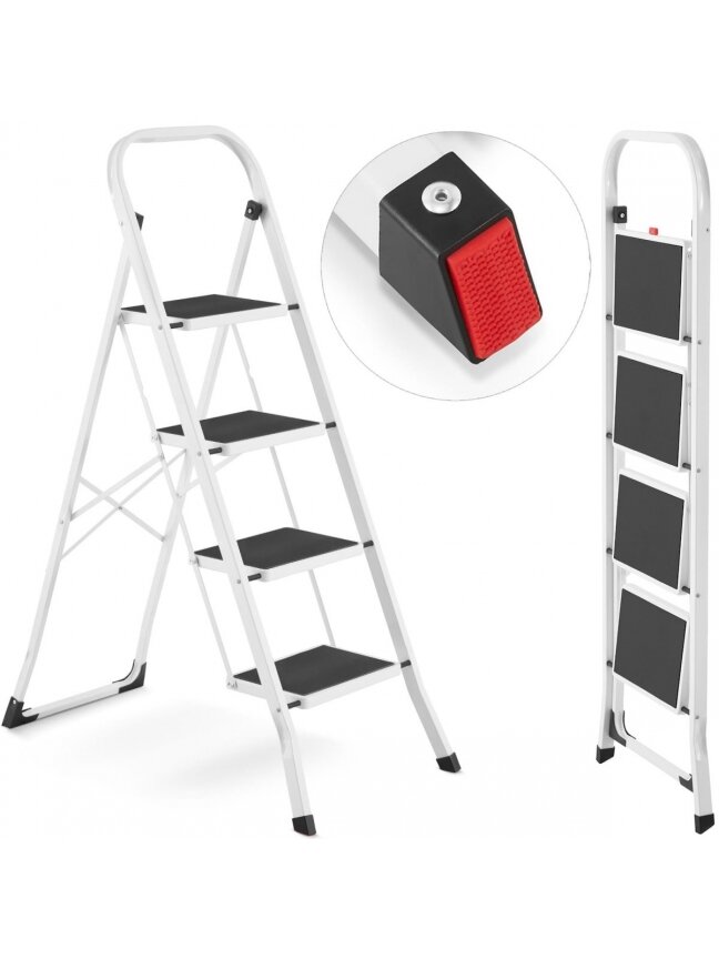 Kopėčios plieninės buitinės Higher | 4 pakopų (baltos)