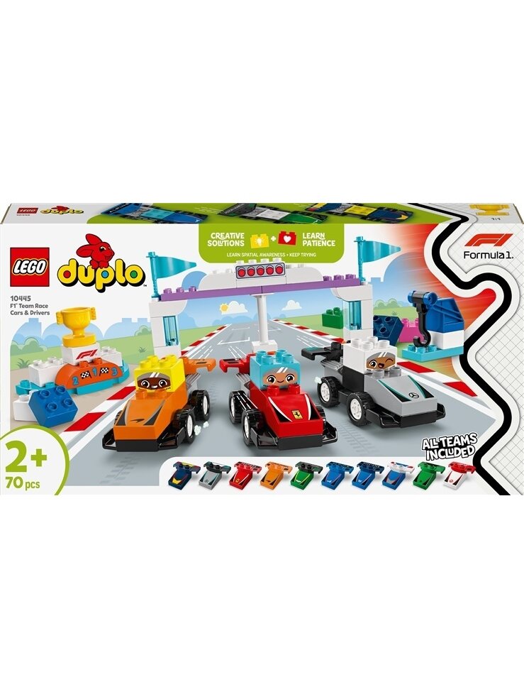 Konstruktorius LEGO® DUPLO Town F1®Team Race Cars