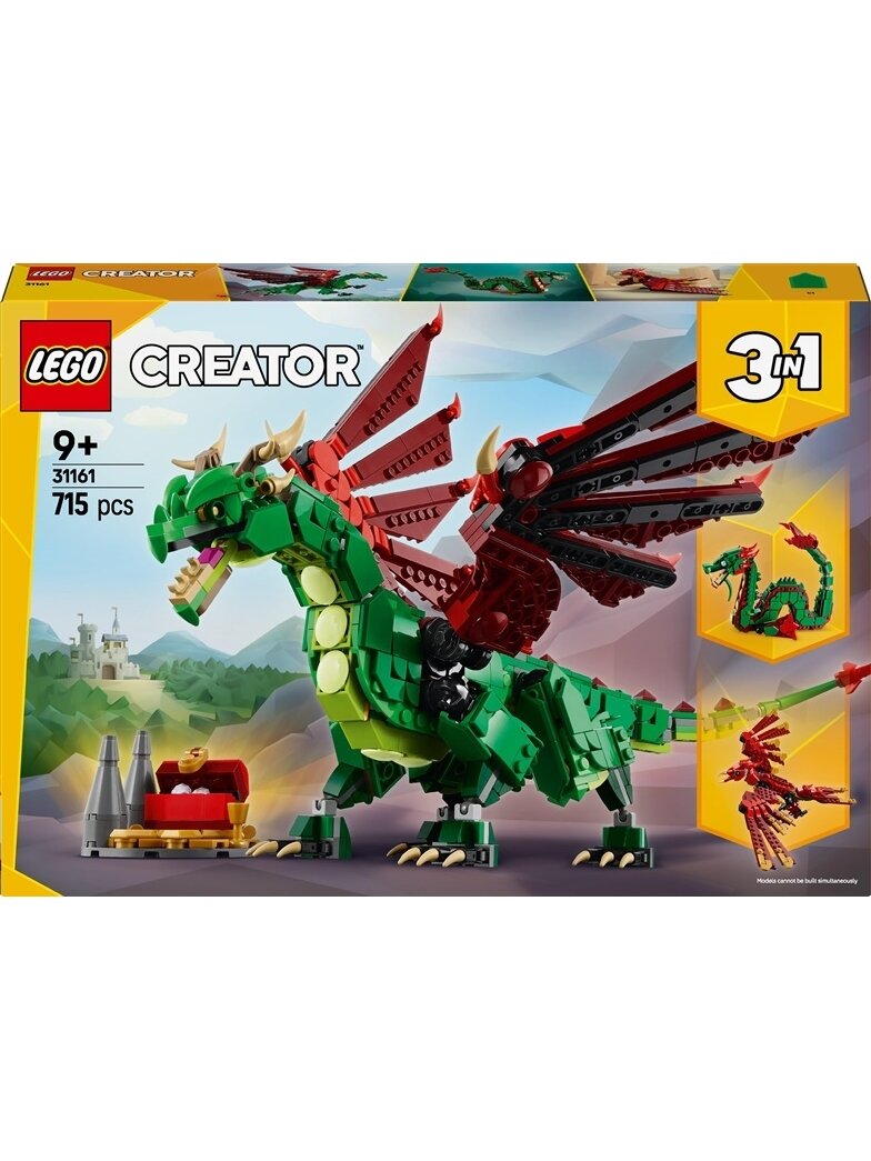 Konstruktorius LEGO® Creator 3in1 Viduramžių drakonas 31161 Konstruktorius LEGO® Creator 3in1 Viduramžių drakonas 31161