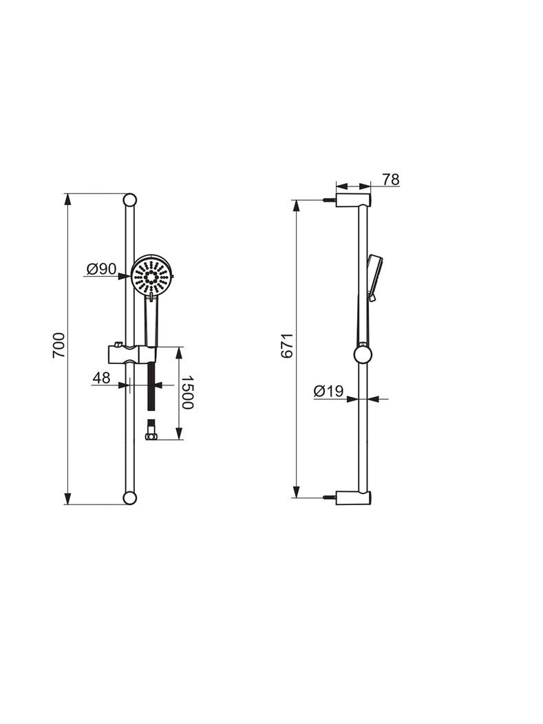 KOMPL DUŠO 700MM 3 FUNKCIJ DUŠO GALVUTĖ 1 KOMPL DUŠO 700MM 3 FUNKCIJ DUŠO GALVUTĖ 1