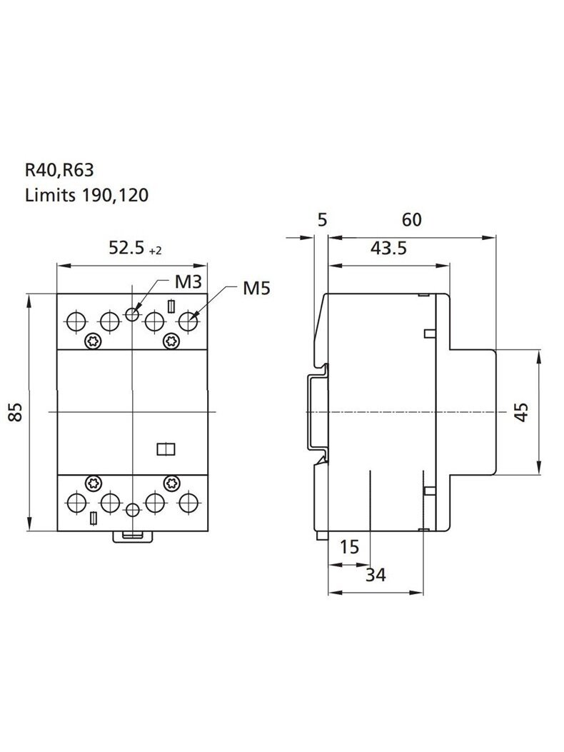 Kontaktorius ETI AC-1, R 40-40, 40 A, 6 kW 1