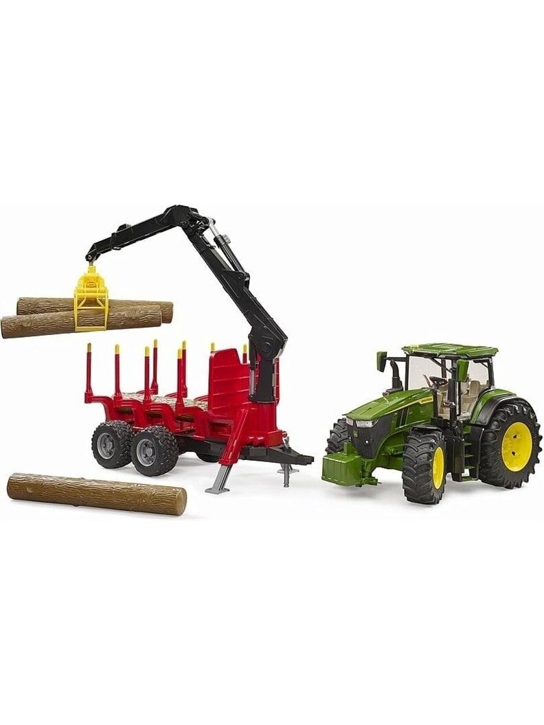 Komplektas Bruder John Deere 7R 350 With Forest Trailer 1 Komplektas Bruder John Deere 7R 350 With Forest Trailer 1
