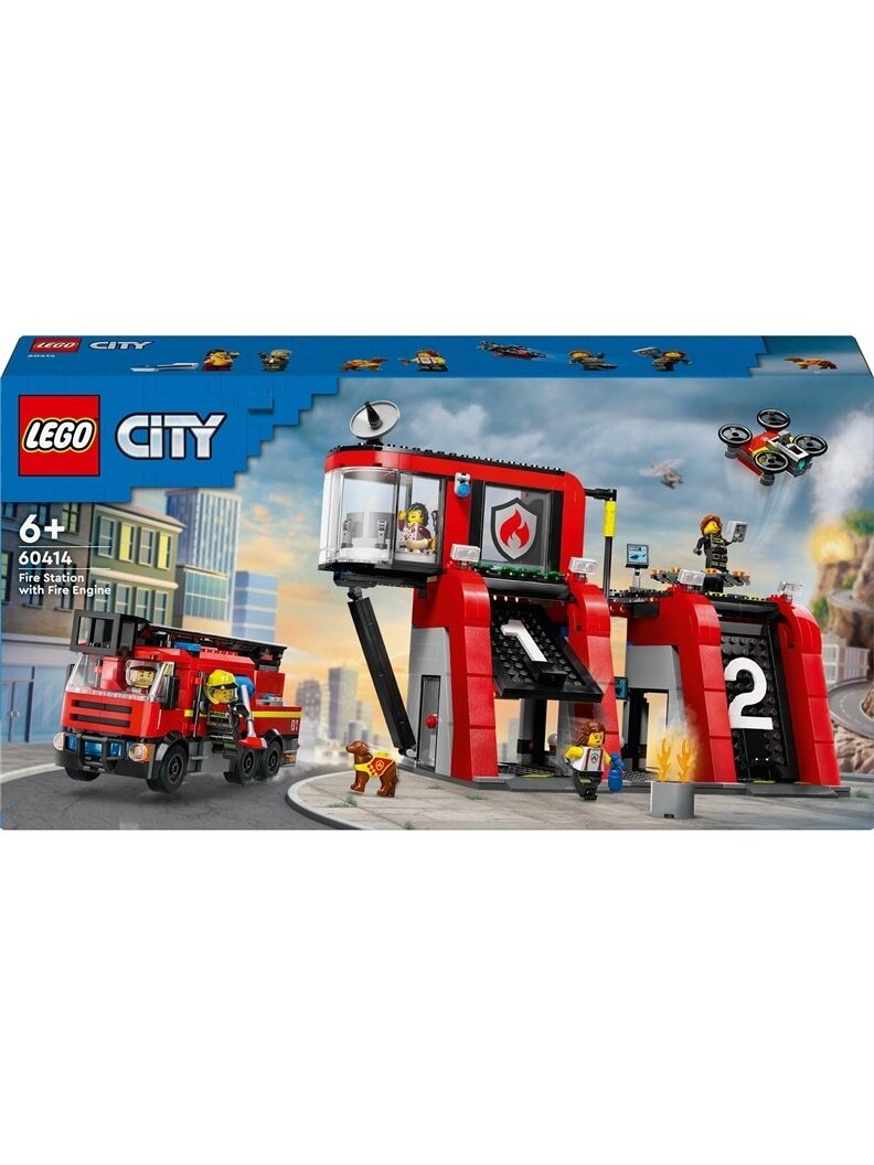 Konstruktorius LEGO City Gaisrinė su ugniagesių sunkvežimiu Konstruktorius LEGO City Gaisrinė su ugniagesių sunkvežimiu