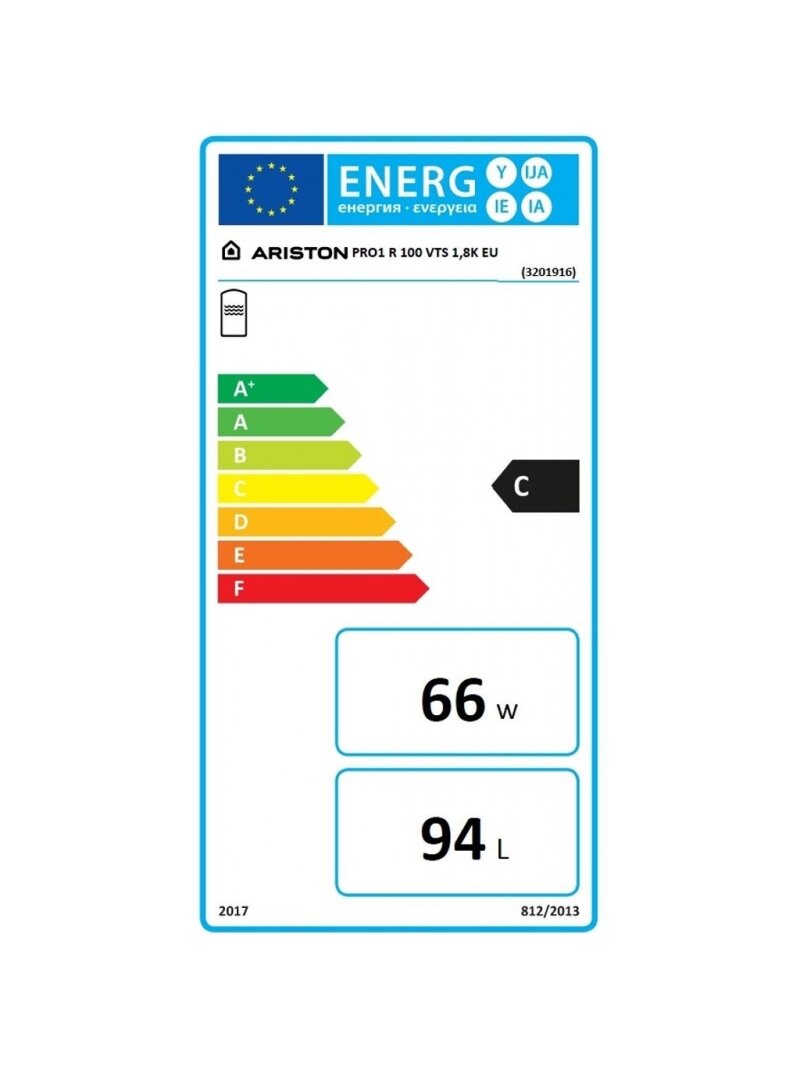 Kombinuotas vandens šildytuvas Ariston PRO1 R, 100VTS, 94l 1.8 kW kairinis 2