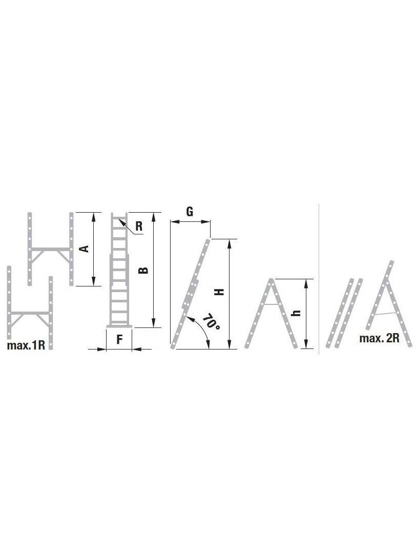Kopėčios-darbinė aikštelė aliuminė, 2 dalių EUROSTYL | 2x7 pakopų, platforma 34/104cm 1 Kopėčios-darbinė aikštelė aliuminė, 2 dalių EUROSTYL | 2x7 pakopų, platforma 34/104cm 1