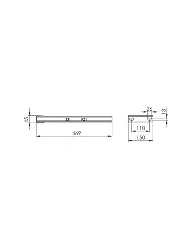 Kronšteino prailginimas NP L-450mm (BL) (900 0 4124 0000 450)