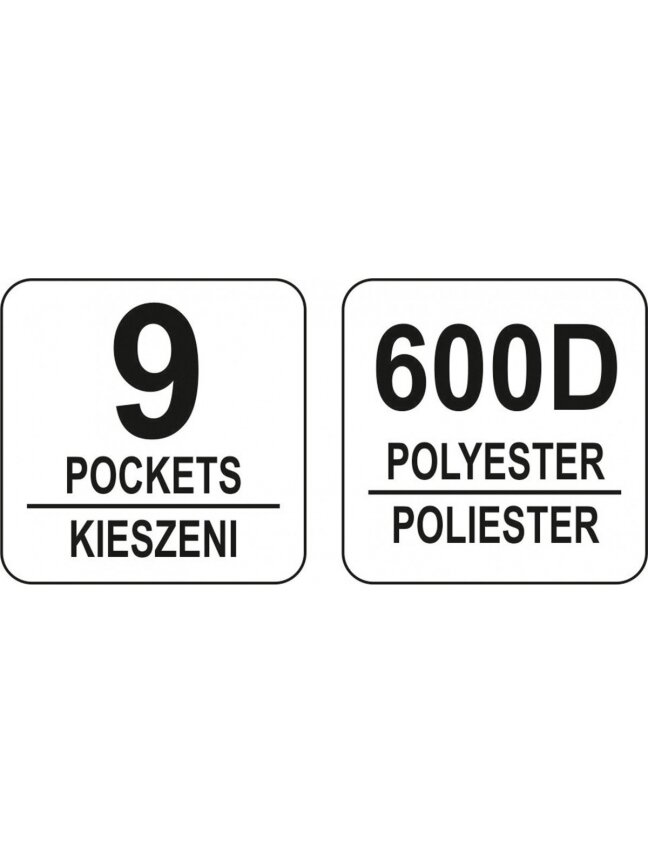 Krepšys įrankiams 12", su rankena, 9 kišenės Yato 2 Krepšys įrankiams 12", su rankena, 9 kišenės Yato 2