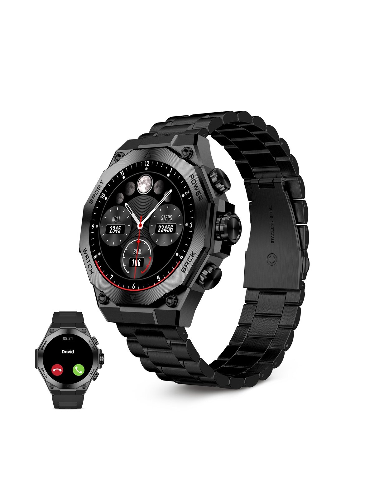 Ksix Smartwatch TITANIUM,  Black